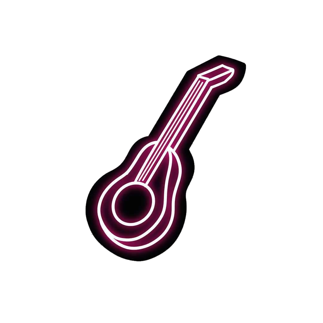 Neon Pink guitar Sticker